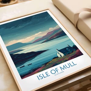 Isle of Mull Scotland Poster Print – Vintage Travel Wall Art, Scottish Island Decor, Nature Landscape Gift for Home & Office
