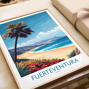 Fuerteventura Wand Kunst Druck Reise Poster Fuerteventura Wand Dekor Fuerteventura Kunst Liebhaber Geschenk Kanarische Inseln Illustration Spanien Kunst Geschenk