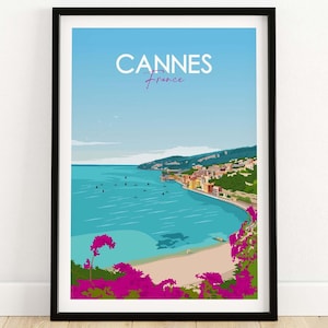 Cannes Poster France Print | Cannes France Wall Art Gift | This Art World
