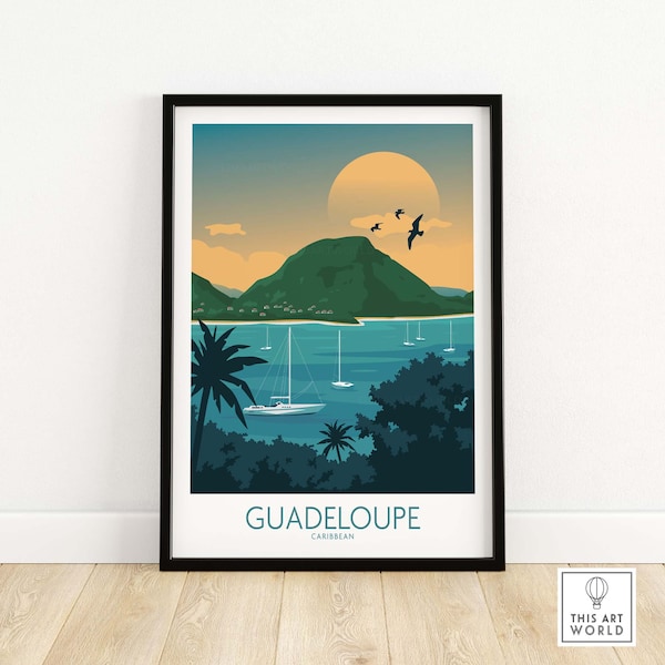 Guadeloupe Wall Art Print - Travel Poster - Island Holiday Gift Idea - Wall Hanging - Wall Decor