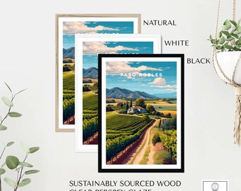 Paso Robles Farmhouse and Vines Print | California Wine Lover Wall