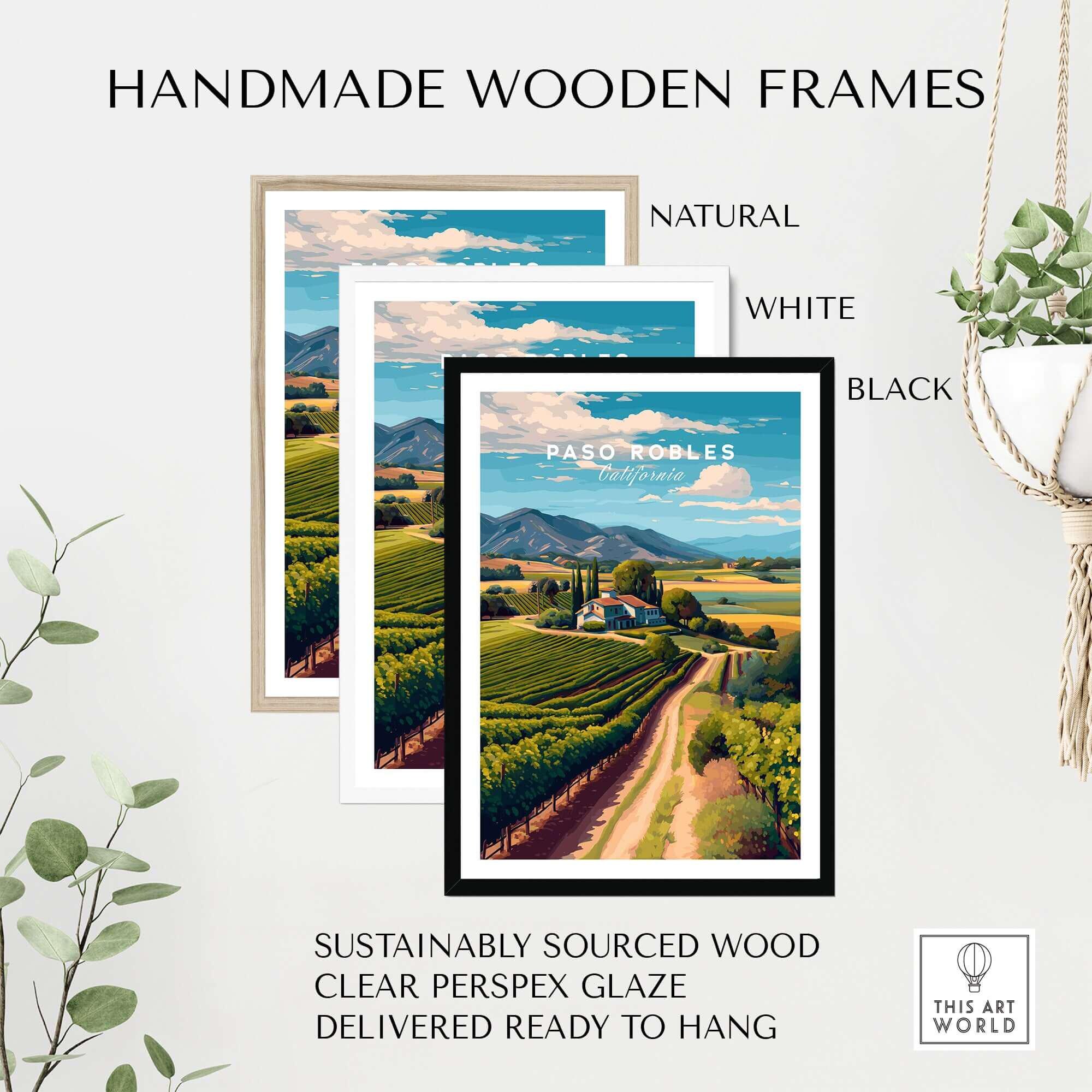 Paso Robles Farmhouse and Vines Print | California Wine Lover Wall