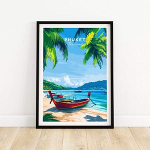 Phuket Wall Art Print Phuket Art Print Travel Print | Home Décor Poster Gift | Digital Illustration Artwork Beach Thailand