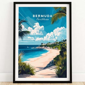 Bermuda Wall Art Print Travel Poster Home Decor Bermuda Artwork Poster Gift Bermuda Illustration Art Lover Print