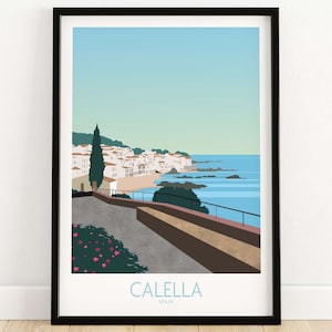 Costa Brava Calella Spain Poster | Wall Art | Travel Poster | Framed & Unframed Artwork | Art Print Gift Idea