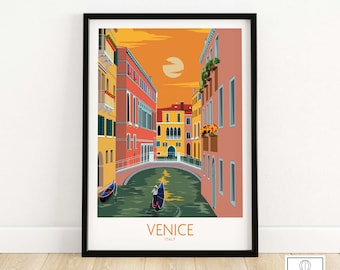 Venice Poster | Italy Print | Venice Wall Art | Venice Gift | Venice Framed & Unframed Print | Italian Print Artwork | Venice Travel Poster