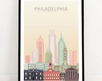Philadelphia Skyline Poster | Philadelphia Print - Wall Art Decor