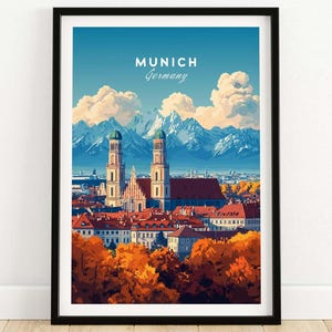 München Reise Print Wand Kunst Deutschland Wandbehang Home Decor München Kunst Liebhaber Geschenk München Geburtstagsgeschenk