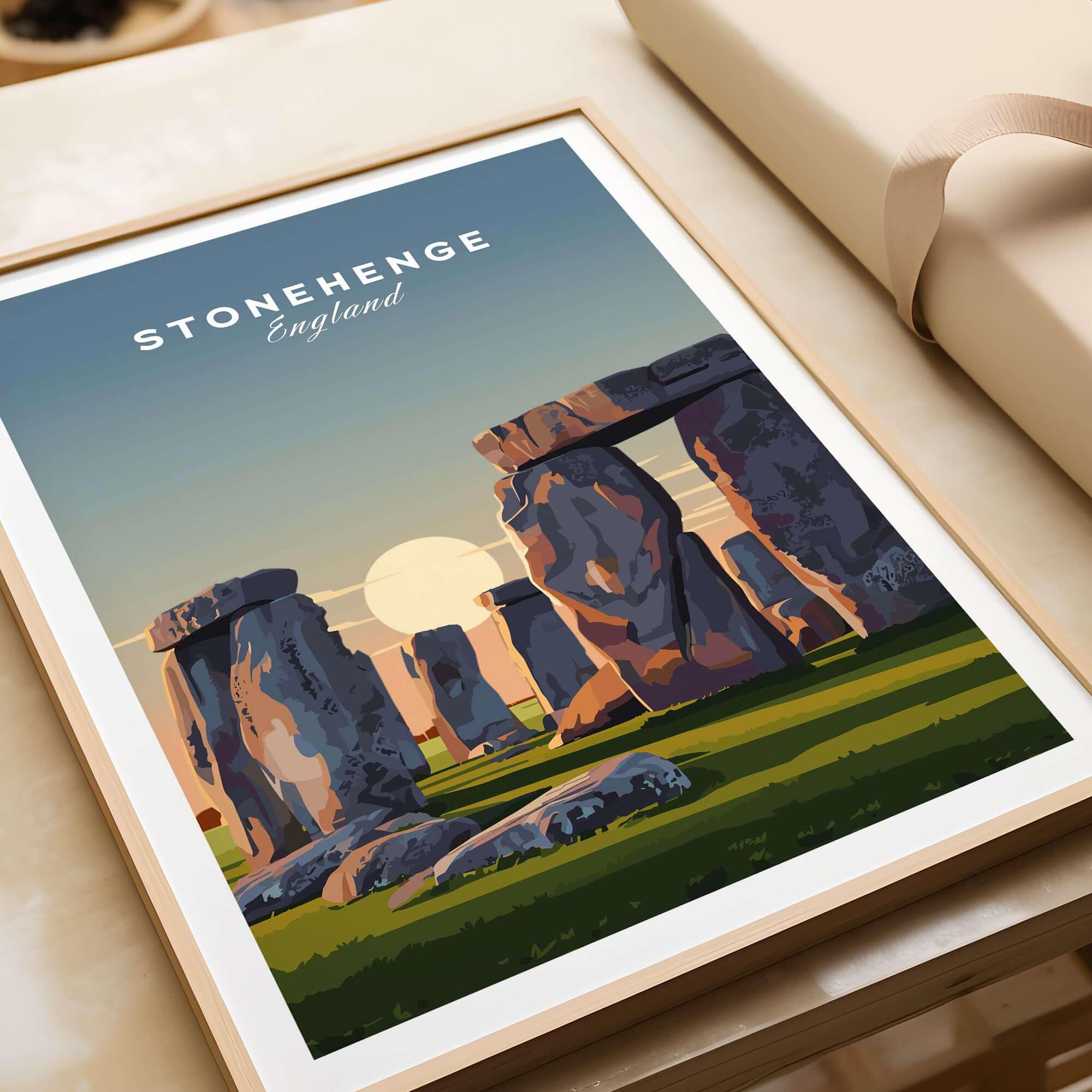 ストーンヘンジの至点ポスター、イングリッシュ・ヘリテージのウォール