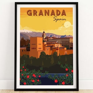 Granada Wall Art Print - Spain | Andalusia Travel Poster | Home Decor | Framed & Unframed Gift Idea