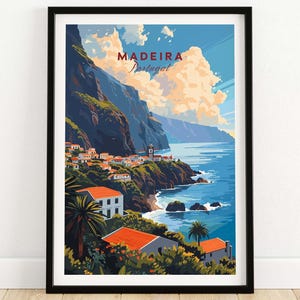 Madeira poster muurkunst poster print, gepersonaliseerd cadeau, housewarming cadeau voor haar, huwelijkscadeau, decor kunst aan de grote muur