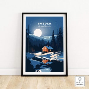 Sweden Art Print | Birthday present | Wedding anniversary gift