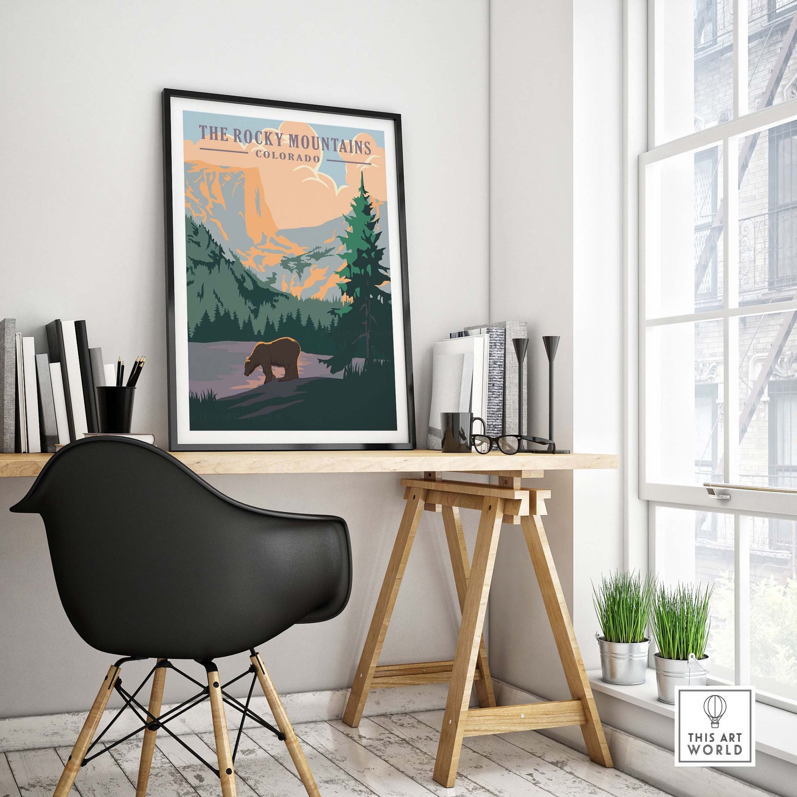 Rocky Mountains Wall Art Colorado Poster Print National Etsy