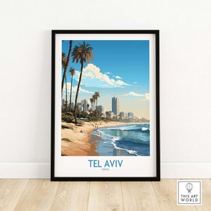 Tel Aviv Art Print Art Print Travel Poster | Home Gift Birthday present Wedding anniversary Wall Décor | Personalized Illustration Artwork