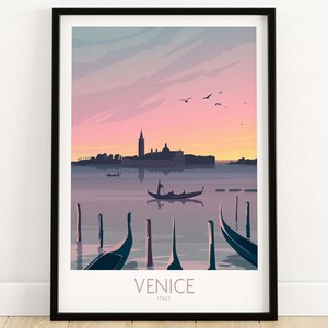 Venice Print | Italy Travel Poster | Venice Wall Art | Italian Home Decor | Venice Gift | Framed & Unframed Venice Artwork
