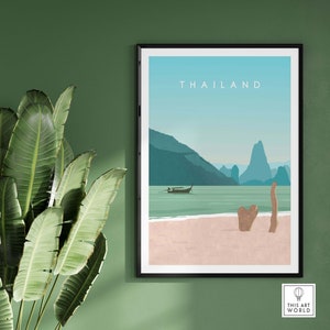 Thailand Print Travel Poster Thailand Beach Painting Thailand Wall Art Home Decor Thailand Gift Framed & Unframed Artwork image 8