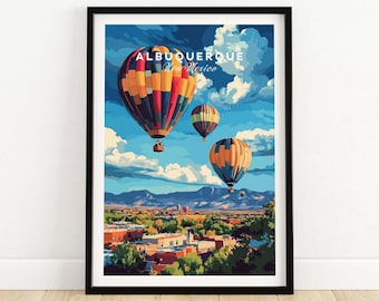 Albuquerque Print New Mexico Albuquerque Wall Art Print Travel Poster Home Decor Albuquerque Artwork Poster Gift Albuquerque Illustration