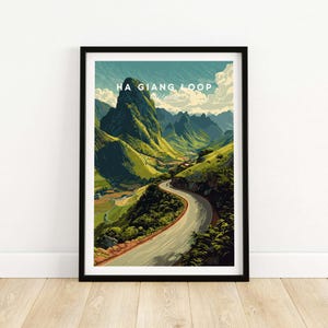 Ha Giang Loop Vietnam Mountain Road Travel Poster Print Landscape Wall Art Ha Giang Loop Vietnam Gift Art Lovers Illustration