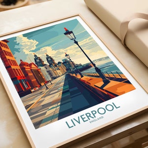 Liverpool City Travel Print Liverpool Wall Art Gift Liverpool Poster
