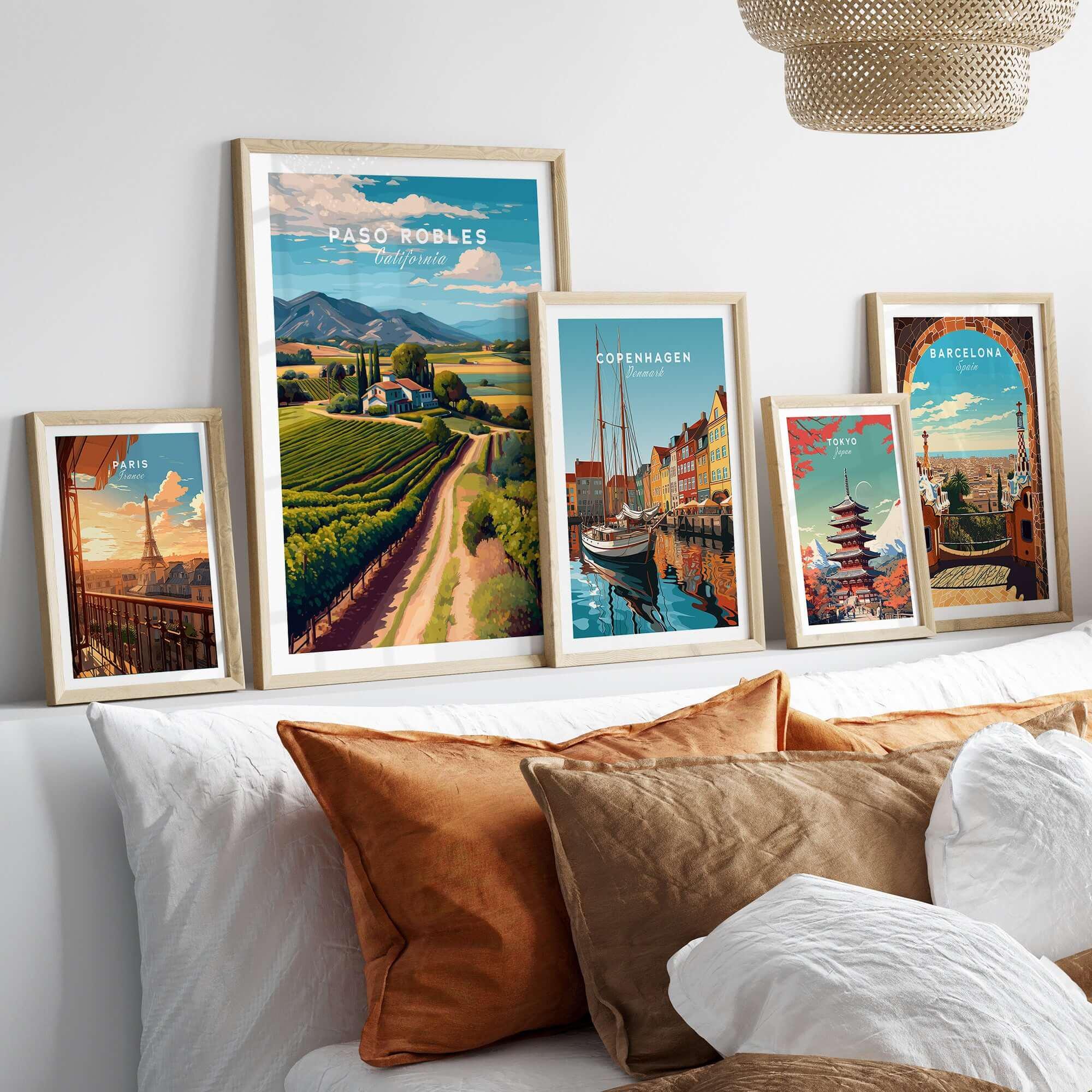 Paso Robles Farmhouse and Vines Print | California Wine Lover Wall