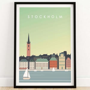 Stockholm Print | Sweden Travel Poster | Swedish Gift Idea | Scandinavia Artwork | Stockholm Gift