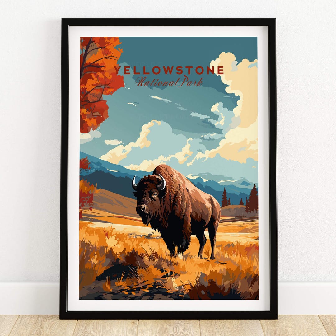 Yellowstone Bison Print - Nature Wall Art for Home Decor - Etsy