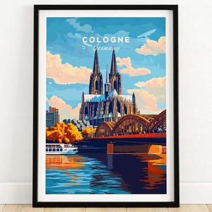 Cologne Print Germany Cologne Travel Poster Birthday Present Cologne Wedding Anniversary gift