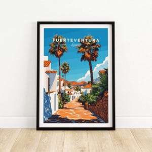 Fuerteventura Print Kanarische Inseln Spanien Fuerteventura Wall Art Print Fuerteventura Poster Wall Decor Illustration Fuerteventura Art Geschenk