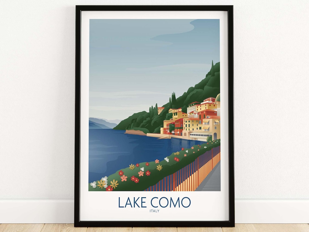 Lake Como Wall Art Print | Lake Como Poster | Italy Travel Poster ...