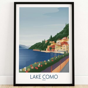 Comer See Wall Art Print | Comer See Poster | Italien Reise Poster | Italienische Wand Dekoration | gerahmt oder Druck | Comer See Poster | Como Geschenk