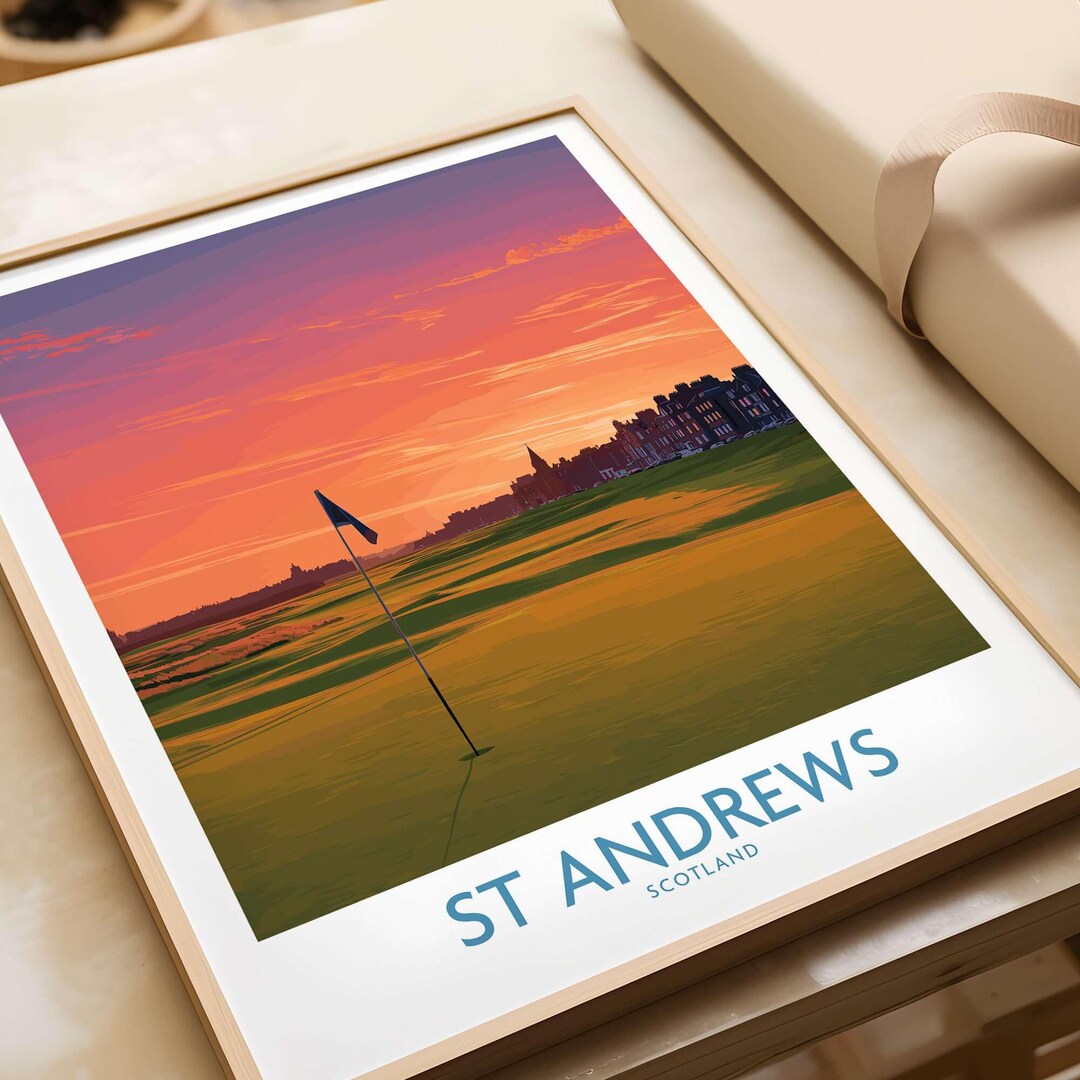 St Andrews Golf Course Wall Art Scotland Poster Print Old Course Golf ...