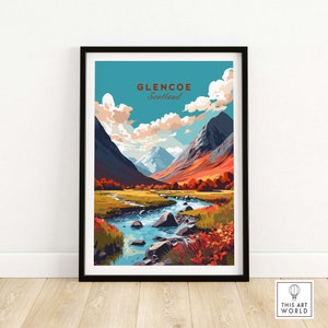 Glencoe Poster Print | Scotland Travel Poster | Birthday present | Wedding anniversary gift | Art Print