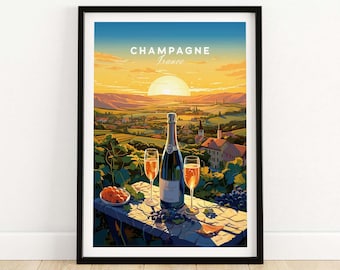 Champagne France Print Wall Art Print Travel Print | Home Décor