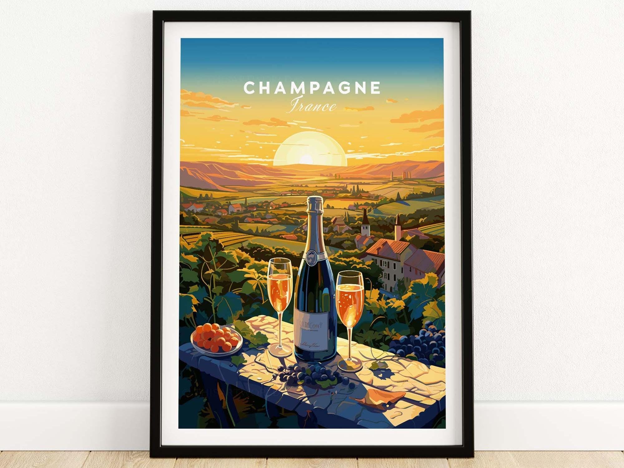 Champagne France Print Wall Art Print Travel Print | Home Décor 