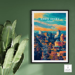 Addis Ababa Wall Art Print Ethiopia Poster Addis Ababa Poster Artwork Travel Home Decor Home Wall Art Addis Ababa Gift