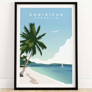 Dominikanische Republik Reiseplakat Druck - Karibik Insel Geschenkidee - Reisewand