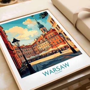 Warschau Reise Poster Polen Wandkunst Warschau Home Décor Warschau Geschenk Kunstliebhaber Polen Kunstliebhaber Geschenk Druck Kunst Warschau Stadtansicht Illustration