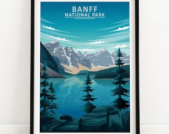 Banff Print Banff National Park Poster Banff Canada Illustration Banff Wall Art Banff Gift Idea