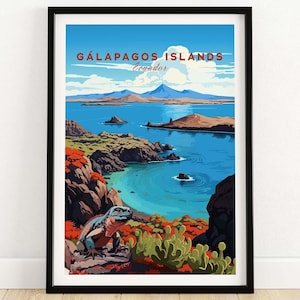Galapagos Islands Poster - Educator Travel Poster | Birthday present | Wedding anniversary gift | Art Print