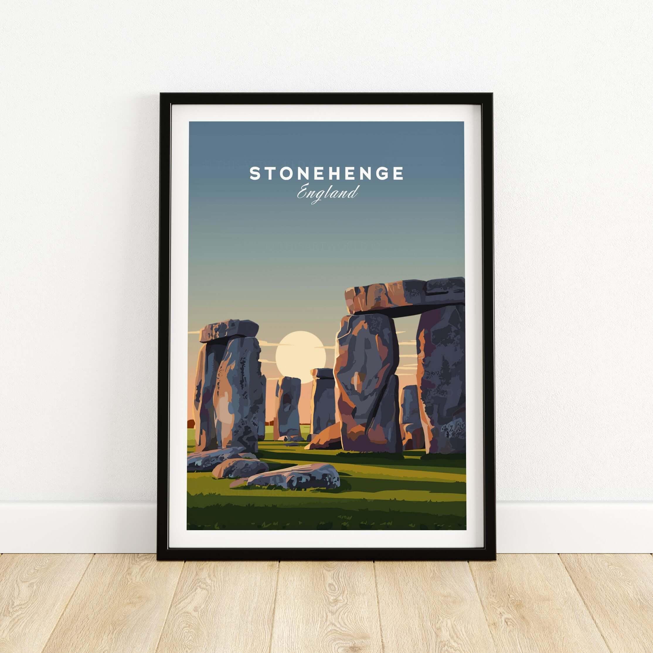 コレクション　ストーンヘンジ　アートポスター　印刷物 ストーンヘンジの至点ポスター、イングリッシュ・ヘリテージのウォール