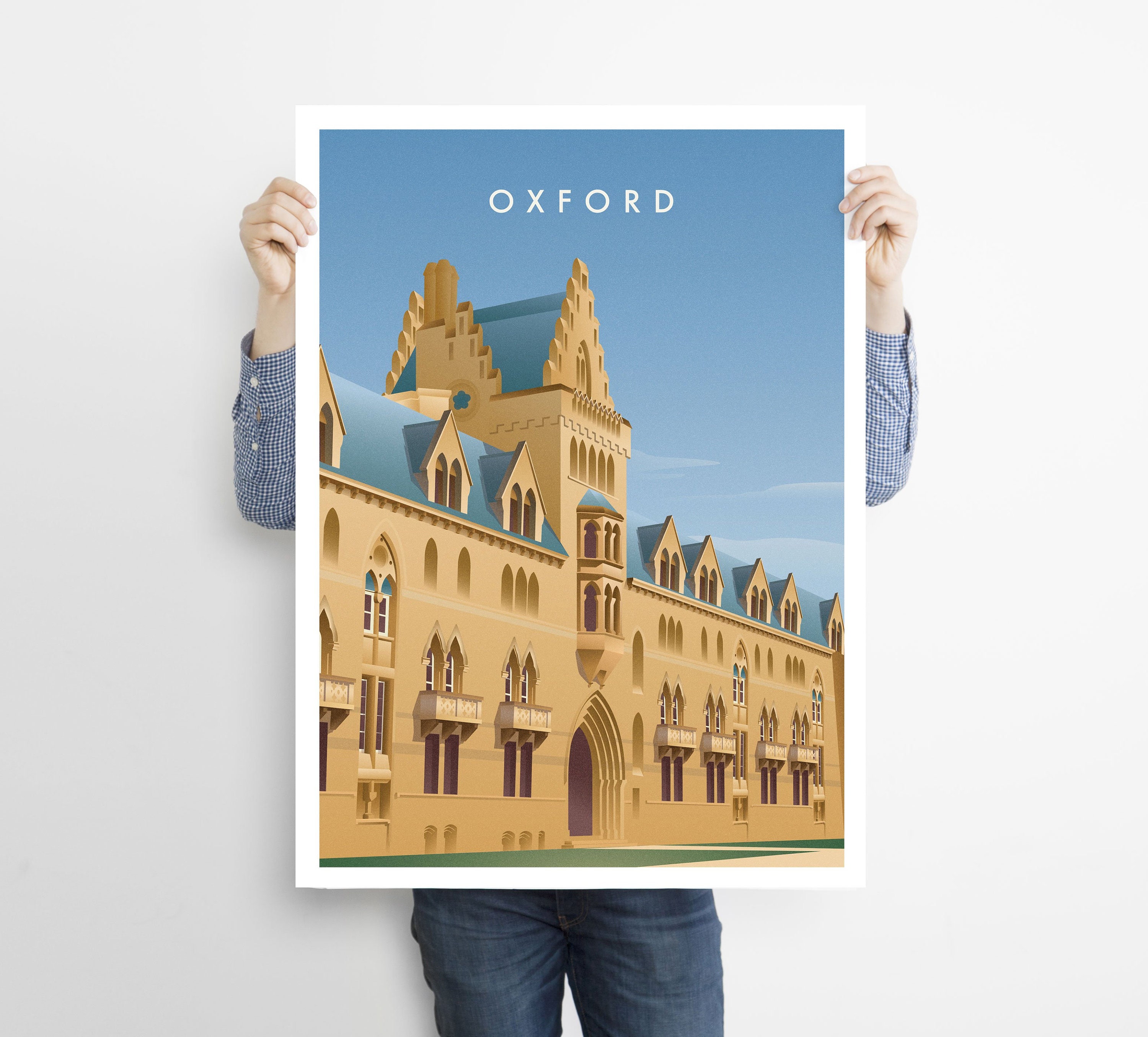Oxford Print / Oxford Travel Poster Art / Oxford England Wall Etsy