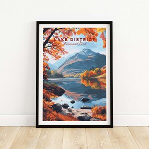 Lake District Poster Travel Print Wall Art Lake District Home Décor Lake District Gift Art Lovers Cumbria England Art Lover Gift Print Art