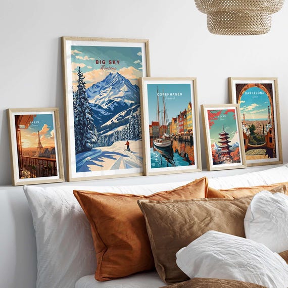 Big Sky Wall Art Print Montana Poster Big Sky Ski Resort Poster