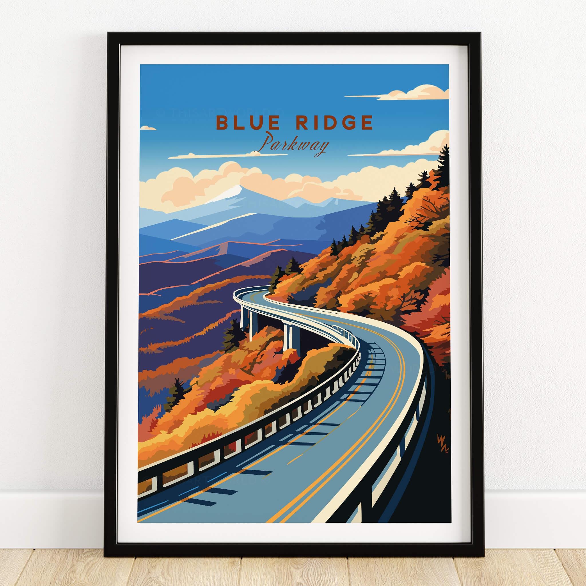 Blue Ridge Parkway Poster Art Print Travel Print | Home Décor Poster ...