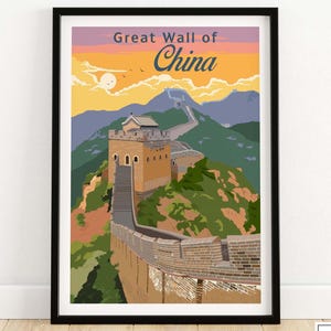 Great Wall of China Poster Print | Wall Art | Travel Poster | Home Decor | Framed & Unframed Gift Idea