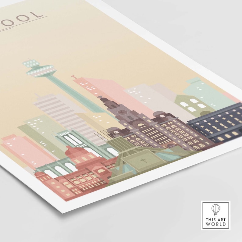 Liverpool City Skyline Wall Art Print