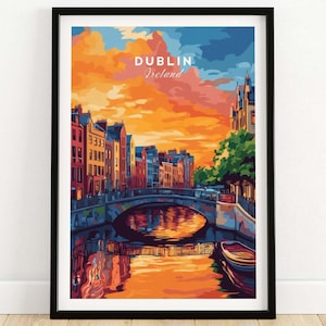 Poster di Dublino, stampa artistica da parete, decorazione per la casa, Dublino, Irlanda, arte per ufficio, poster di Dublino, regalo, decorazione per la stanza, regalo di Dublino.