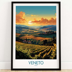 Veneto Italy Poster Wall Art Print Travel Print | Home Décor Poster Gift | Digital Illustration Artwork | Birthday Present