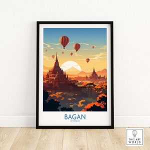 Myanmar Wall Art Print Art Print Travel Print | Home Décor Poster Gift | Digital Illustration Artwork Birthday Present