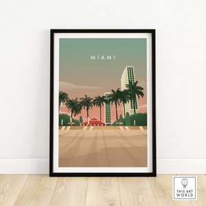 Miami Print | Miami Travel Poster | Miami Wall Art | Miami Beach Florida Framed & Unframed Artwork | Miami Gift Idea